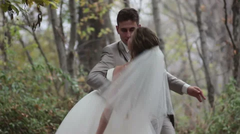 A wedding day of the two happy professional dancers (bride and groom) Video stock 56676099