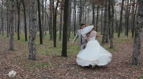 Wedding day of the two happy professional dancers (bride and groom) Video stock 56890897