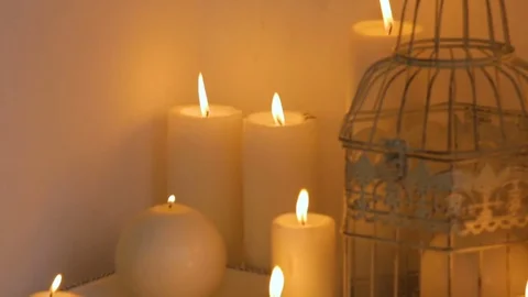 Wedding decor and candles Stock Footage 83008744