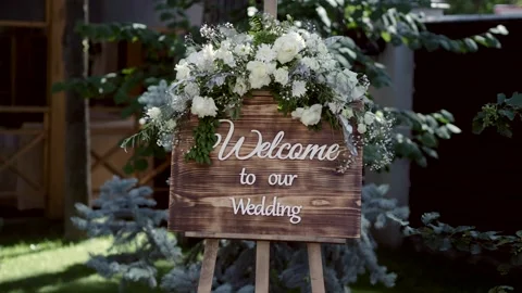 Wedding decor. Area of the wedding ceremony. Stock Footage 166745563
