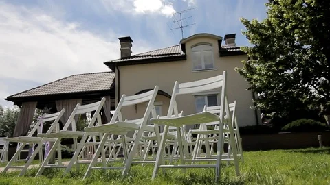 Wedding decor chairs Stock Footage 71948328