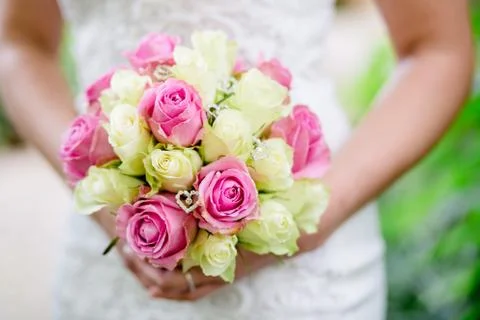 Wedding decor flowers bride Stock Photos