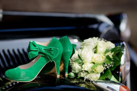 Wedding decor flowers bride Stock Photos
