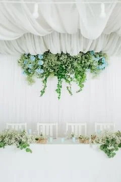 Wedding decor flowers postcard empty space invitation Foto stock