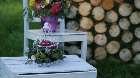 Wedding decor interior Stock Footage 56440674