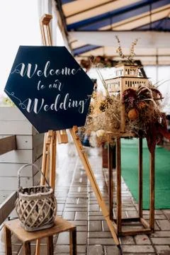Wedding decor with natural elements Stock Photos