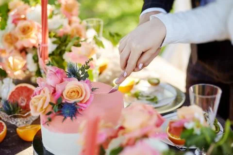 Wedding decor on the table Foto stock