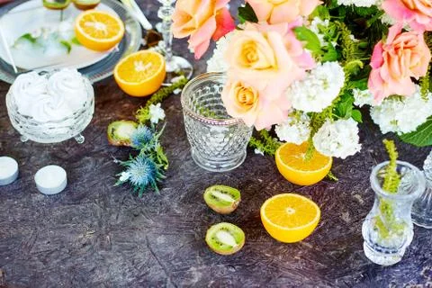 Wedding decor on the table Foto stock