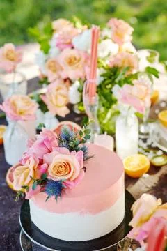 Wedding decor on the table 스톡 사진