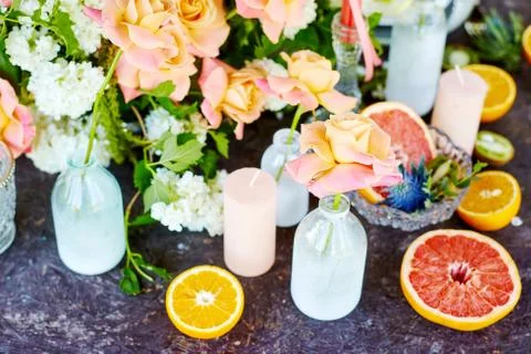 Wedding decor on the table Stock-Fotos