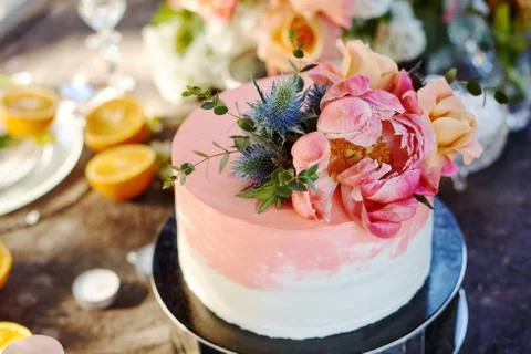 Wedding decor on the table 스톡 사진