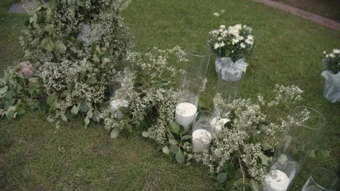 Wedding decor. Wedding ceremony area. Stock Footage 256298505