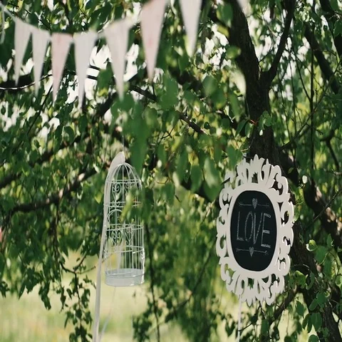 Wedding decor of the wedding ceremony Stock Footage 69483043