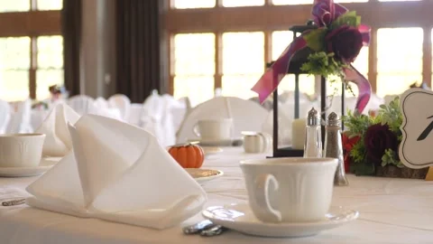 Wedding decor at a wedding reception venue Video stock 320468571