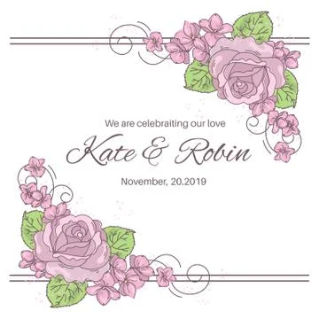 WEDDING DECOR Wedding Vector Illustration Set for Print Stock Illustration