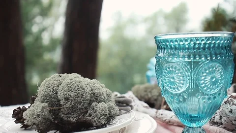 Wedding decor in the woods Stock Footage 89717254