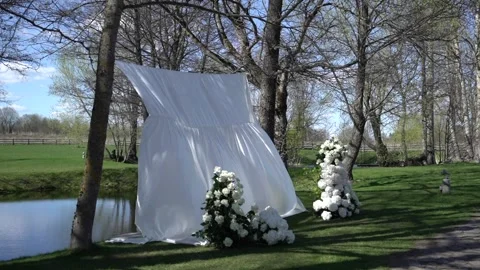 Wedding decoration for the ceremony. Stock Footage 342992622