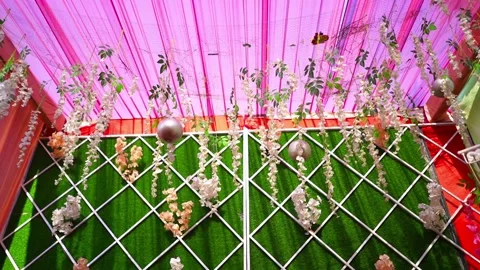 Wedding decoration with flowers 2 Stock Footage 184516017