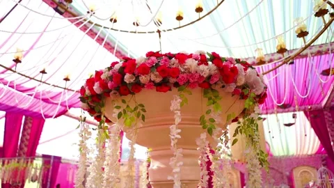 Wedding Decoration with flowers Stock Footage 184515987