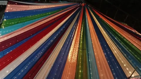 Wedding decoration lighted canopy video clip 1080p Stock Footage 293945182