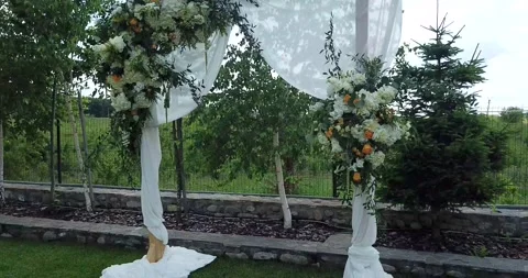 Wedding decoration in nature Stock Footage 156833930