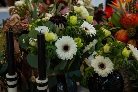 Wedding decoration on the table during the event before the wedding where the Stock-Fotos