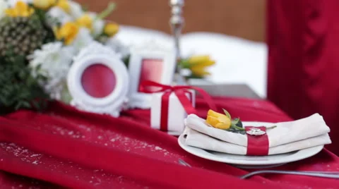 Wedding decoration of table Stock-Footage 59781991