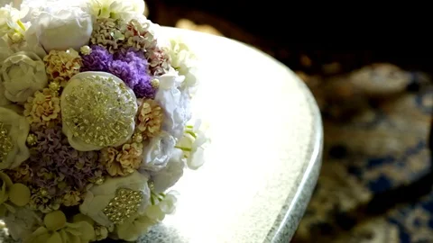 Wedding Decoration On The Table - slide left 스톡 동영상 96690718
