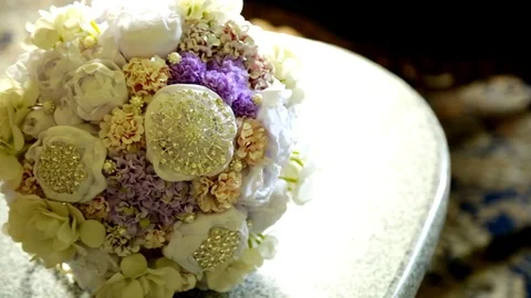 Wedding Decoration On The Table - slide right 스톡 동영상 96690744