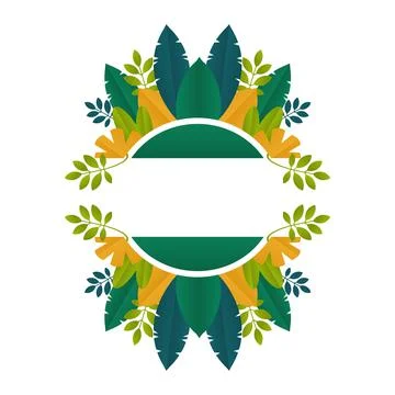 Wedding decoration using tropical leafs frame Stock Illustration
