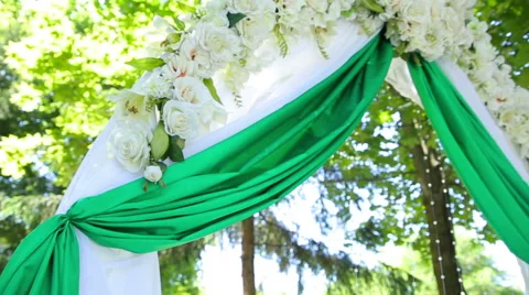 Wedding decoration on wedding ceremony Stock Footage 63569463