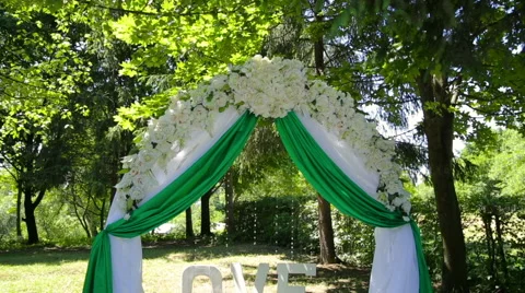 Wedding decoration on wedding ceremony Stock Footage 63569512