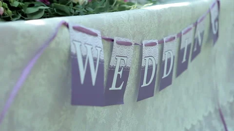 Wedding decoration in the wind Stock Footage 47792999