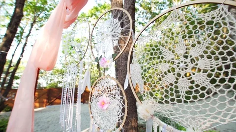 Wedding decorations in boho style. Vidéo 95744069