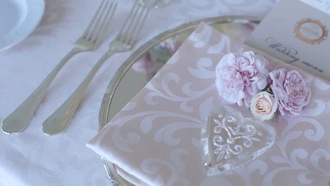 Wedding decorations for the bride Bijouterie, ribbons, satin decorations and Video stock 95043609