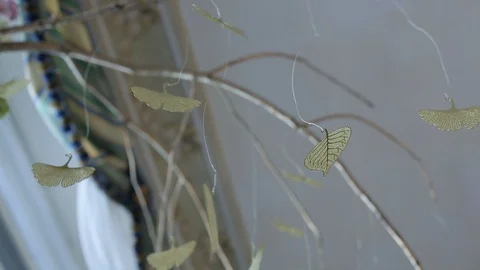 Wedding decorations for the bride Bijouterie, ribbons, satin decorations and Stock Footage 95043638