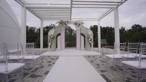 Wedding decorations for ceremony Stock Footage 147664626