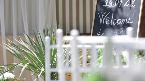 Wedding decorations decorated in the yard 5 Stock-Footage 315417787