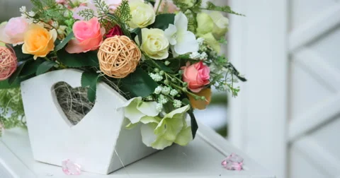 Wedding decorations flowers Stock Footage 65292578