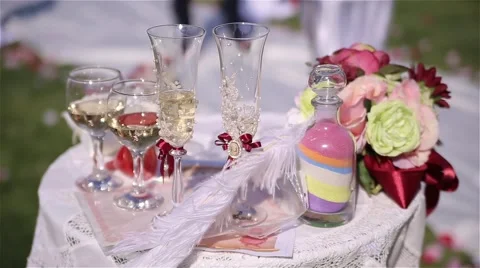 Wedding decorations Stock Footage 54437603
