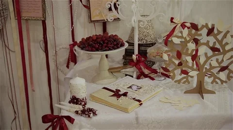 Wedding decorations Stock Footage 54437618