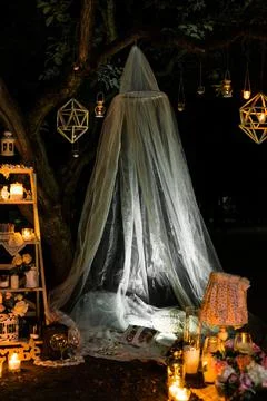 Wedding decorations at night Stock Photos