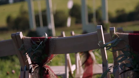 Wedding Decorations Outdoors Stock Footage 62406997