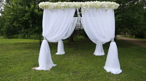 Wedding Decorations. Wedding Arch Stock Footage 56953999