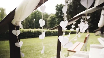 Wedding decorations in a wind Stock Footage 86062665