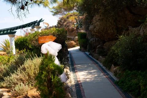 Wedding decorative elements in Kallithea Springs ancient thermal SPA and be.. Stock Photos