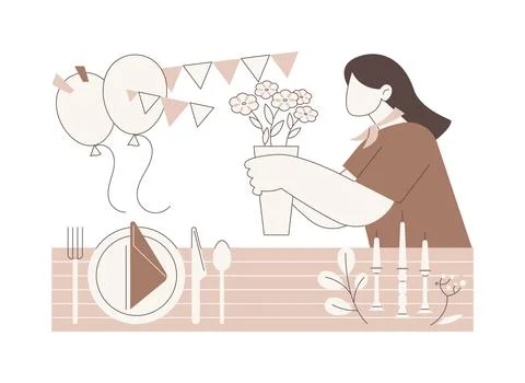 Wedding decorator isolated cartoon vector illustrations. イラスト素材