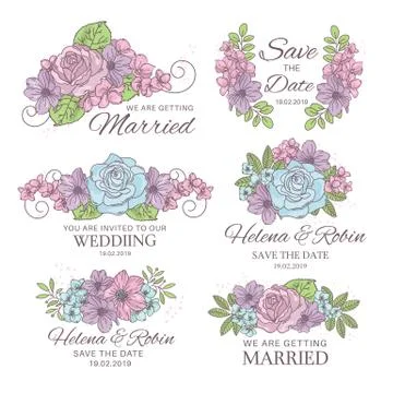 WEDDING DECORATOR Wedding Vector Illustration Set for Print Stock Illustration