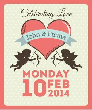 Wedding design over dotted background vector illustration Ilustração Stock