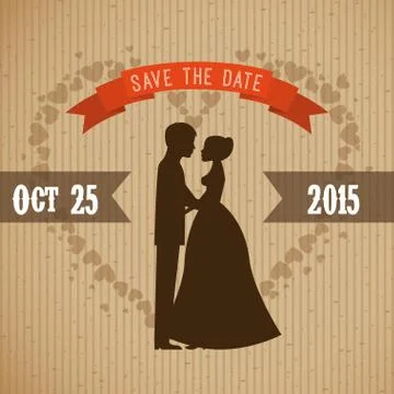 Wedding design over lineal background vector illustration Ilustração Stock